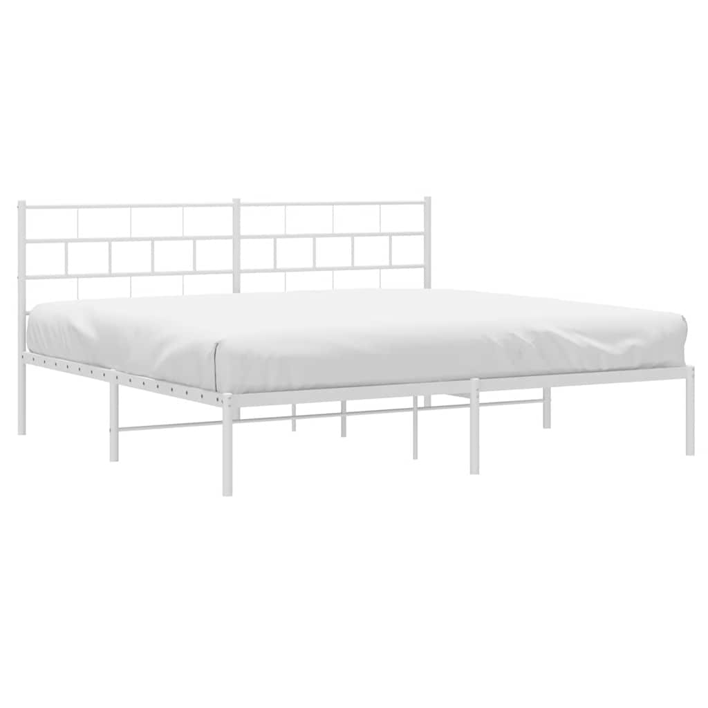 sengeramme med sengegavl 193x203 cm metal hvid