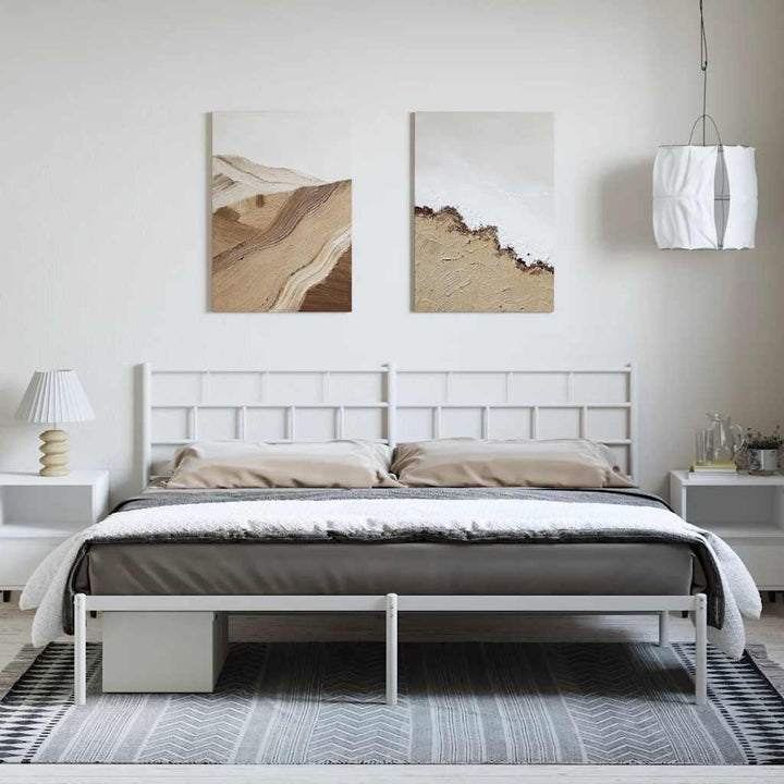 sengeramme med sengegavl 193x203 cm metal hvid