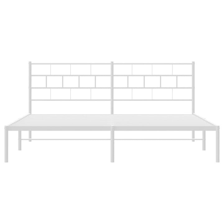 sengeramme med sengegavl 193x203 cm metal hvid