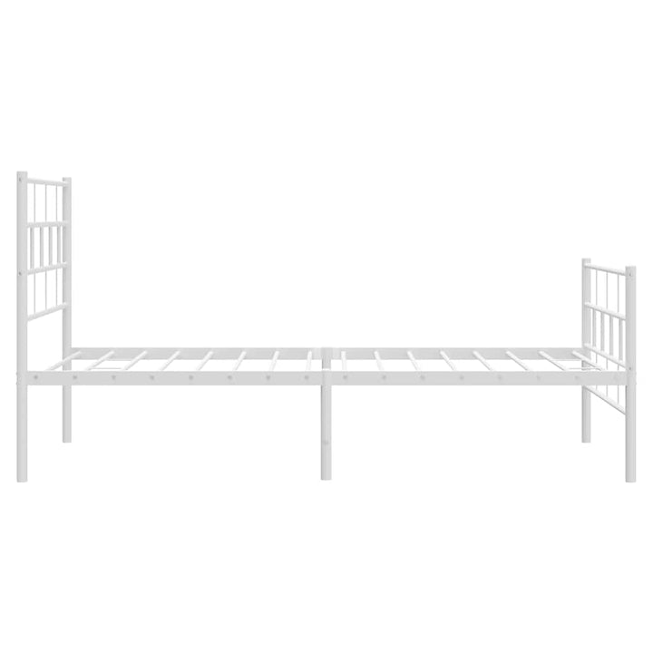 sengeramme med sengegavl og fodgærde 100x190 cm metal hvid