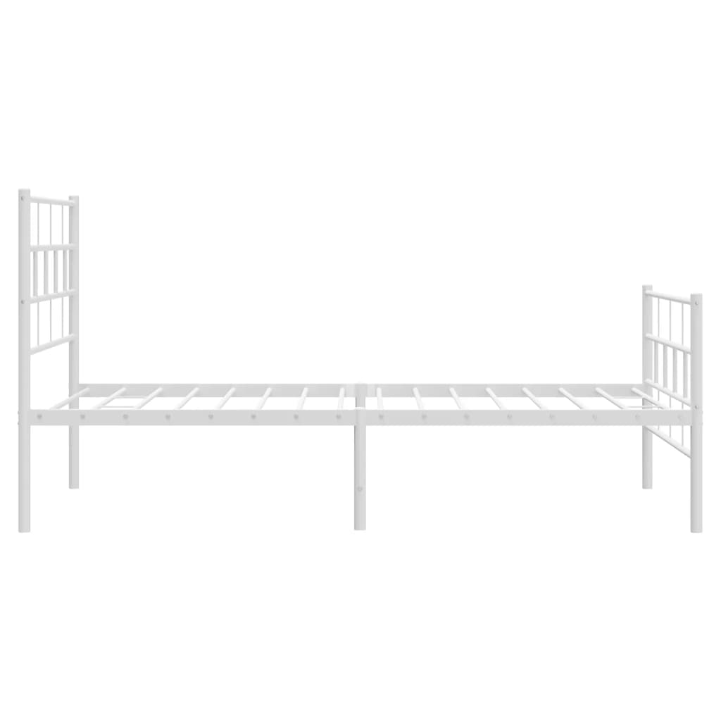 sengeramme med sengegavl og fodgærde 107x203 cm metal hvid