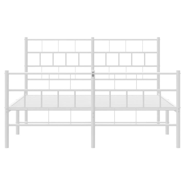sengeramme med sengegavl og fodgærde 120x200 cm metal hvid
