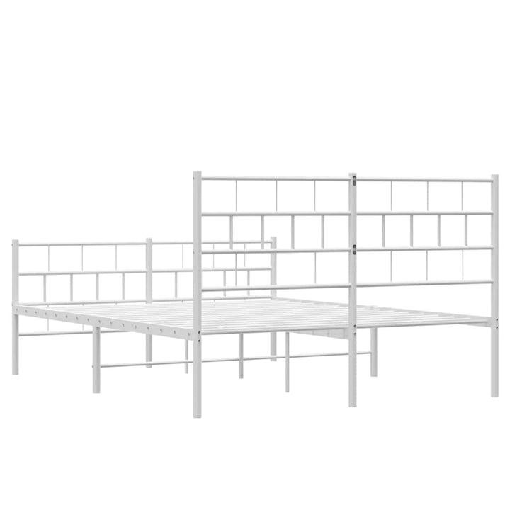 sengeramme med sengegavl og fodgærde 120x200 cm metal hvid