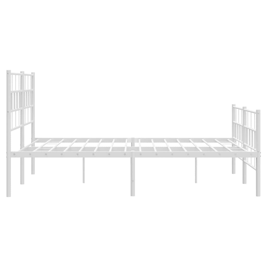 sengeramme med sengegavl og fodgærde 135x190 cm metal hvid