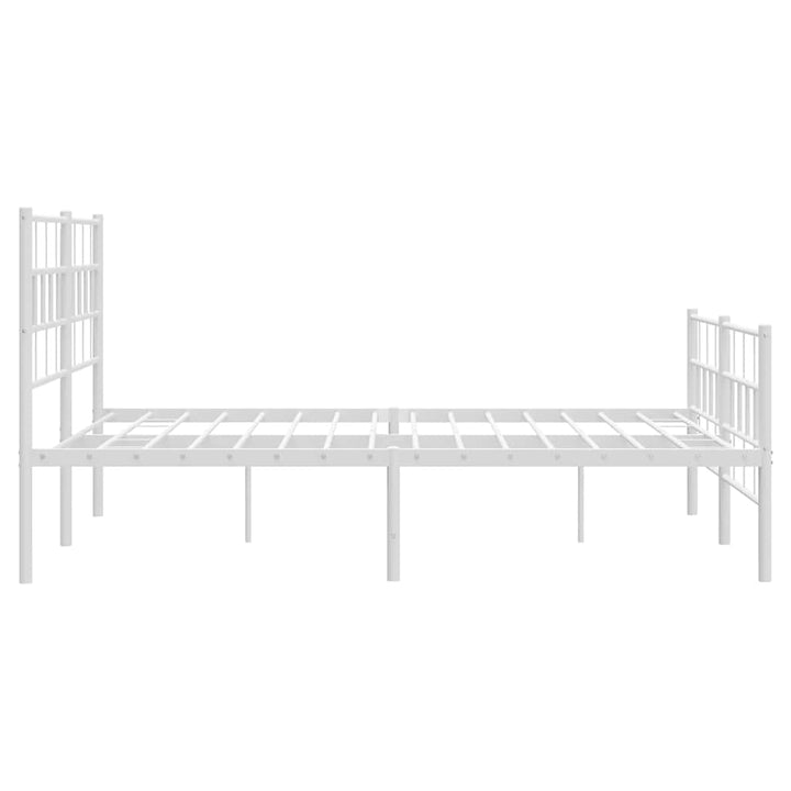 sengeramme med sengegavl og fodgærde 135x190 cm metal hvid