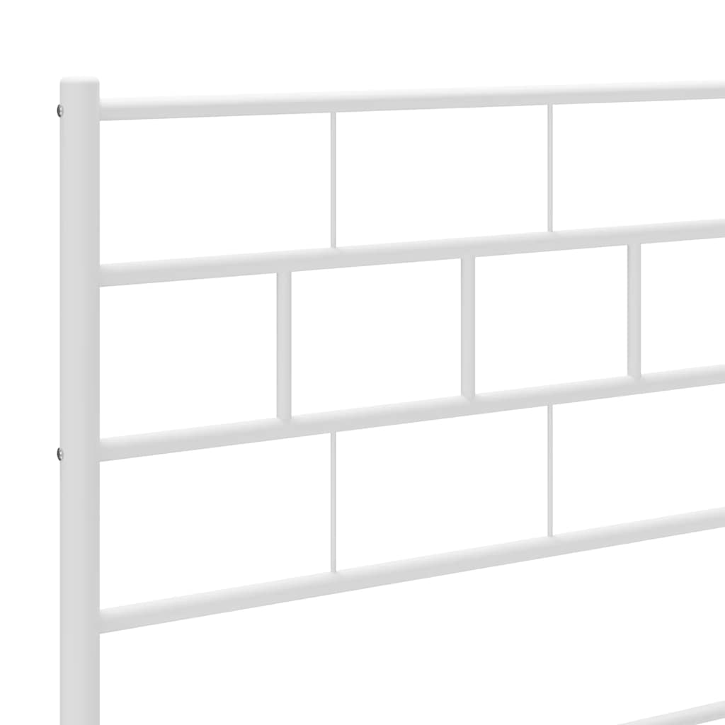 sengeramme med sengegavl og fodgærde 135x190 cm metal hvid