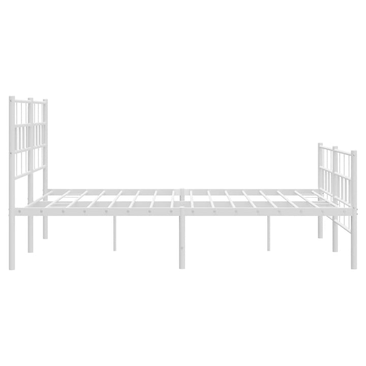 sengeramme med sengegavl og fodgærde 140x190 cm metal hvid