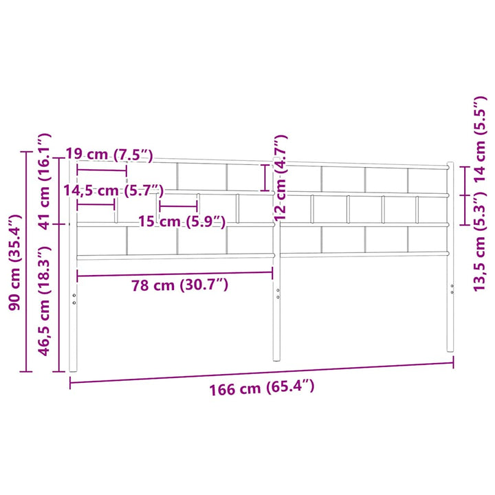 udskiftningsgavl 160 cm metal hvid
