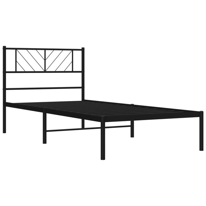sengeramme med sengegavl 90x190 cm metal sort