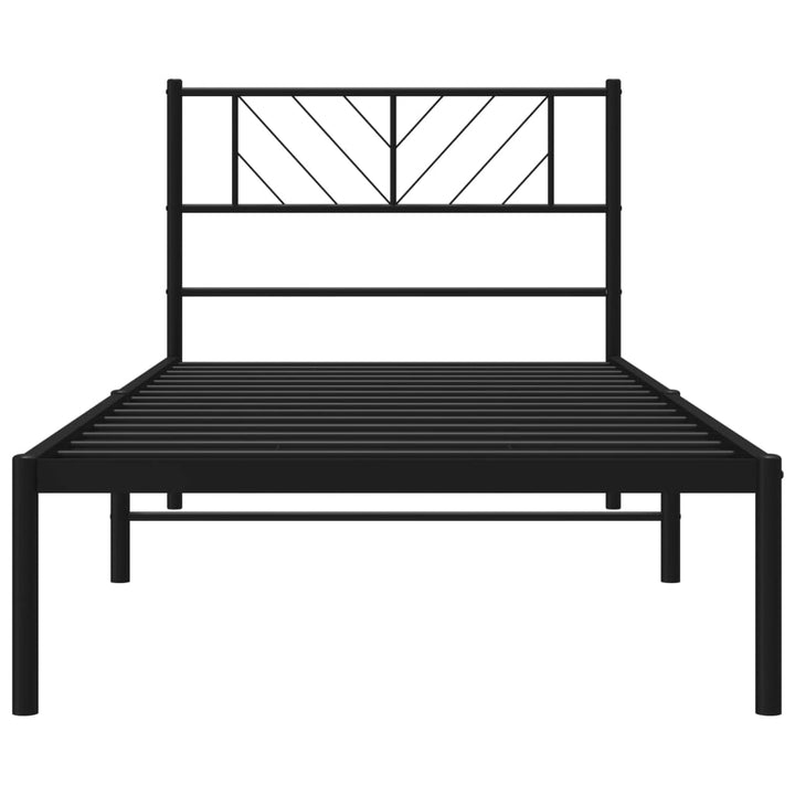 sengeramme med sengegavl 90x190 cm metal sort