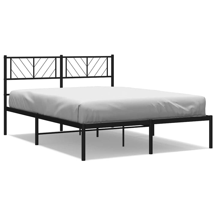 sengeramme med sengegavl 135x190 cm metal sort