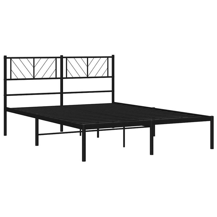 sengeramme med sengegavl 135x190 cm metal sort
