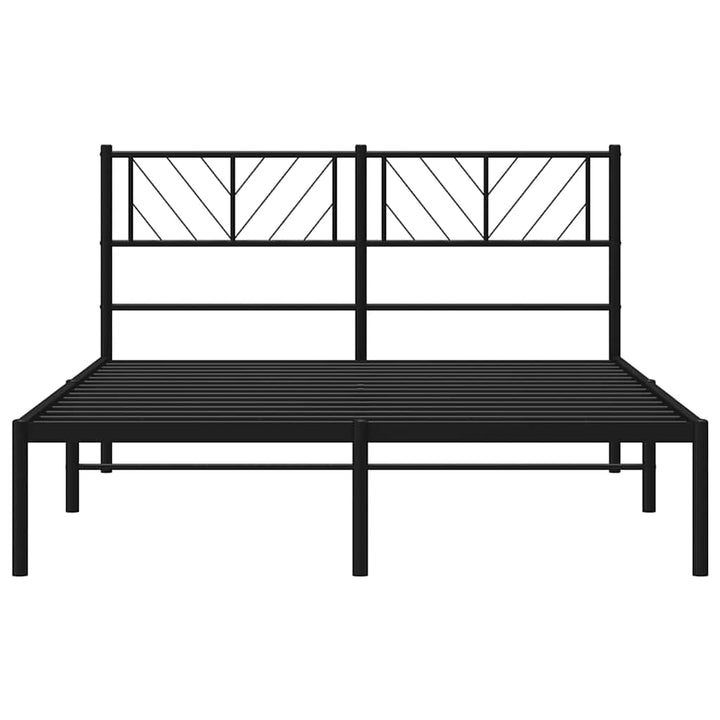 sengeramme med sengegavl 135x190 cm metal sort