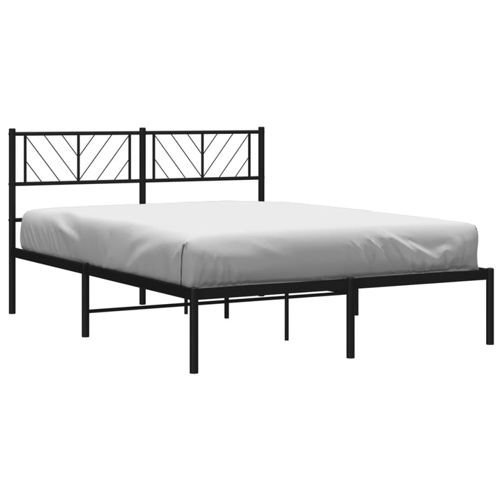 sengeramme med sengegavl 140x190 cm metal sort