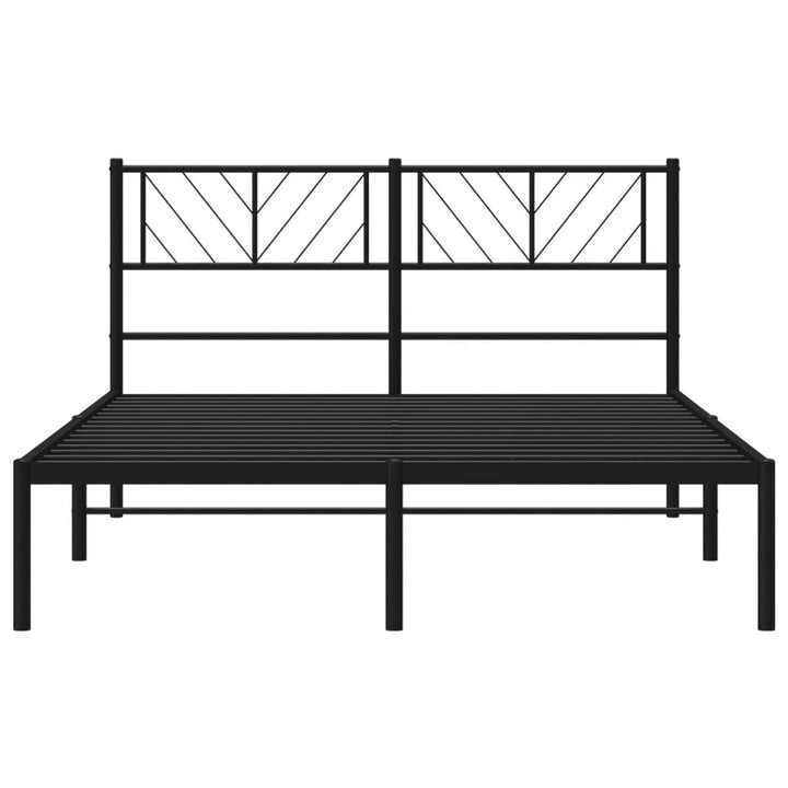 sengeramme med sengegavl 140x200 cm metal sort