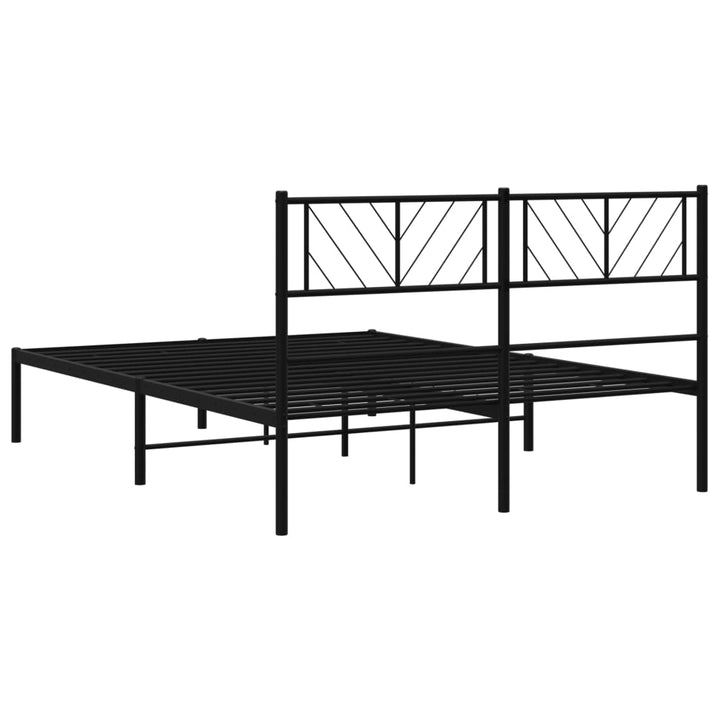 sengeramme med sengegavl 140x200 cm metal sort