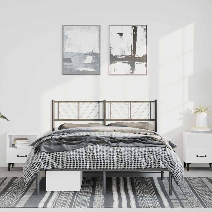 sengeramme med sengegavl 150x200 cm metal sort