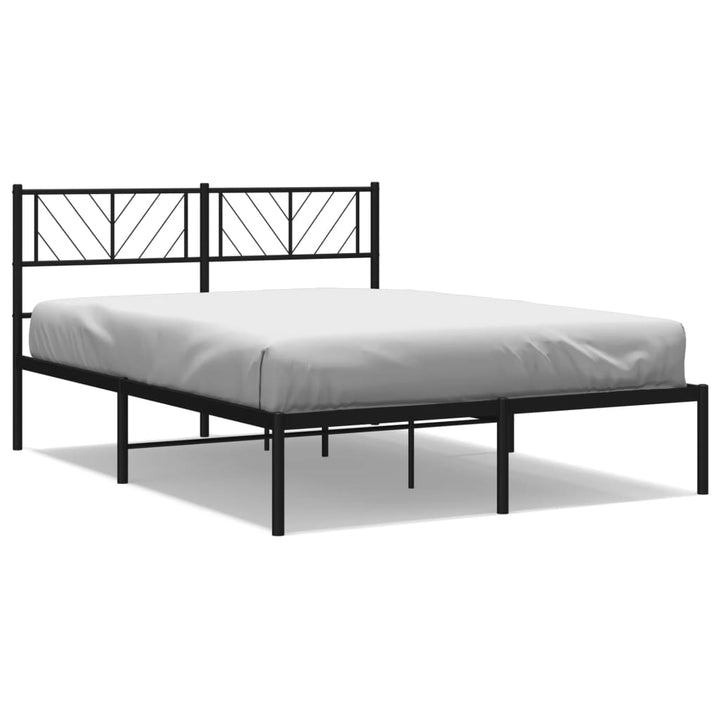 sengeramme med sengegavl 160x200 cm metal sort