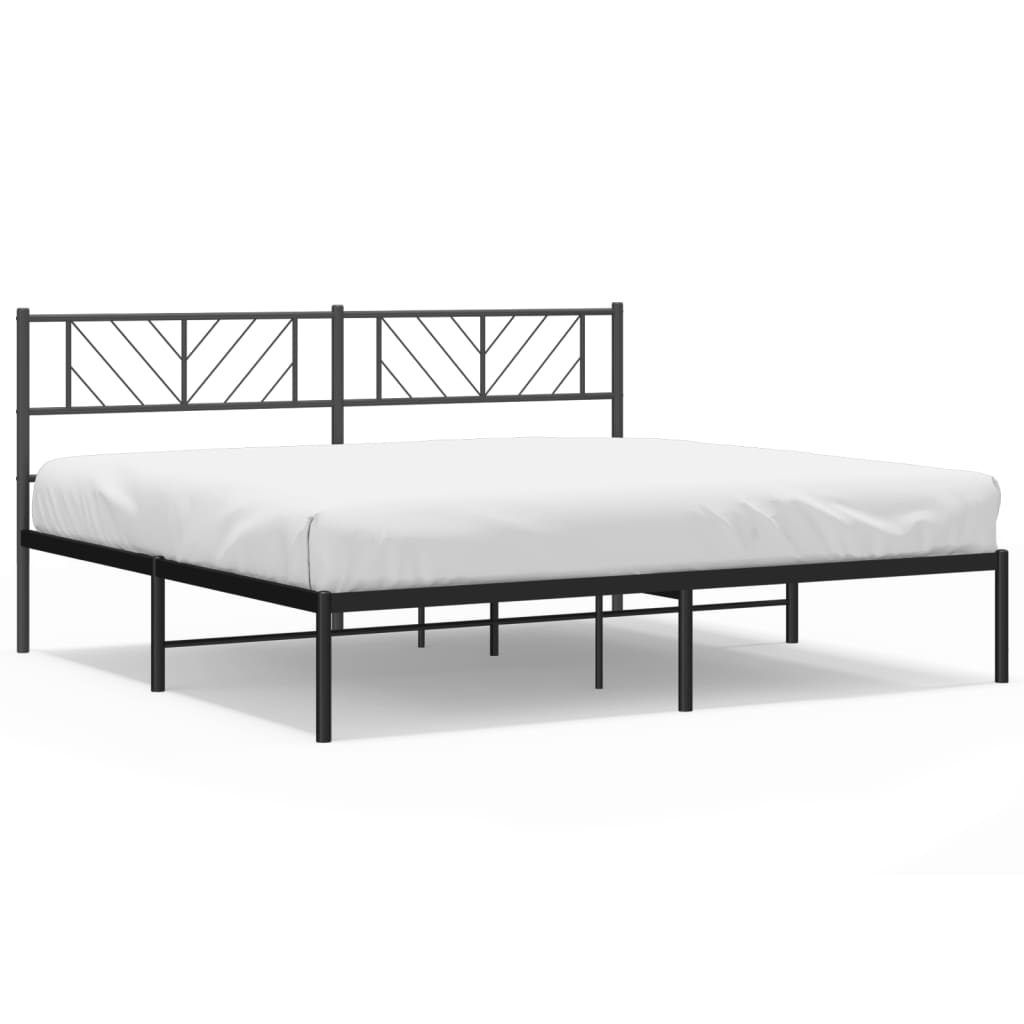 sengeramme med sengegavl 180x200 cm metal sort