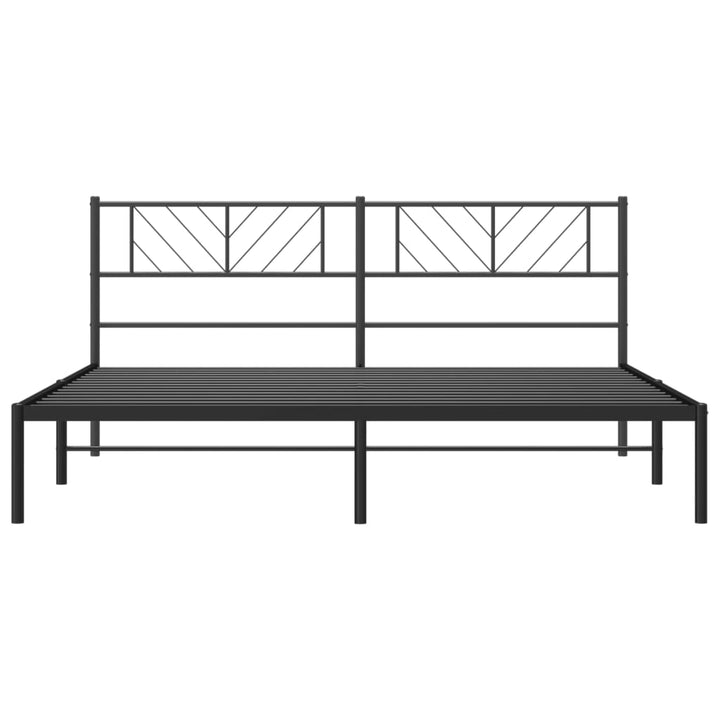 sengeramme med sengegavl 180x200 cm metal sort