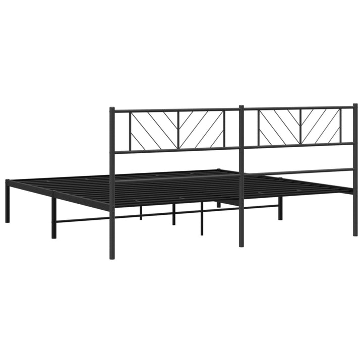 sengeramme med sengegavl 180x200 cm metal sort