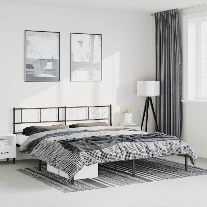 sengeramme med sengegavl 183x213 cm metal sort