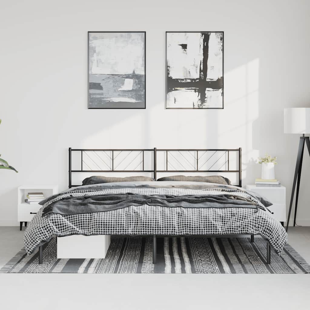 sengeramme med sengegavl 183x213 cm metal sort