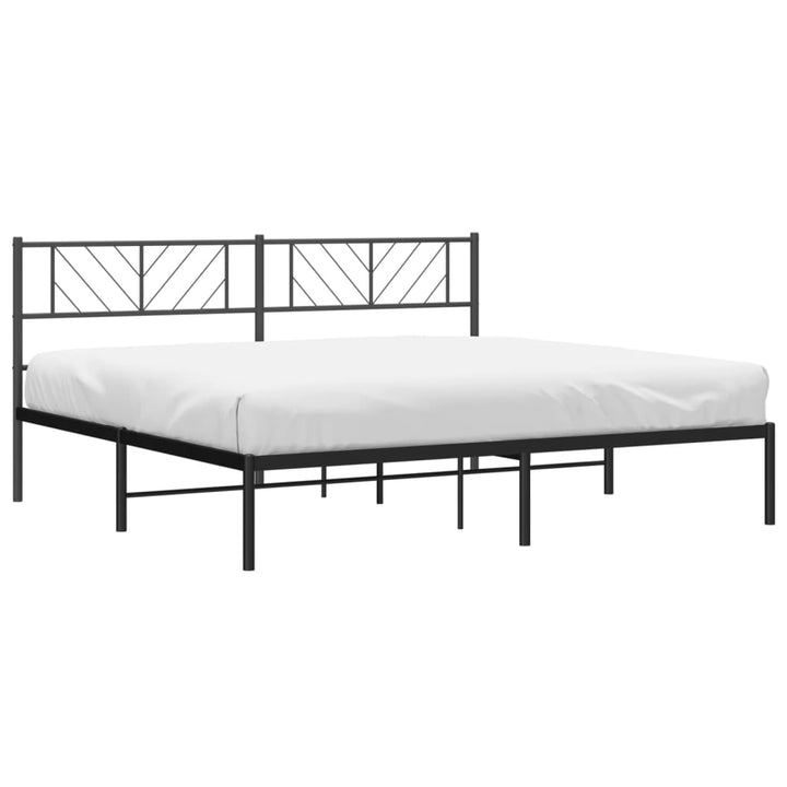 sengeramme med sengegavl 200x200 cm metal sort