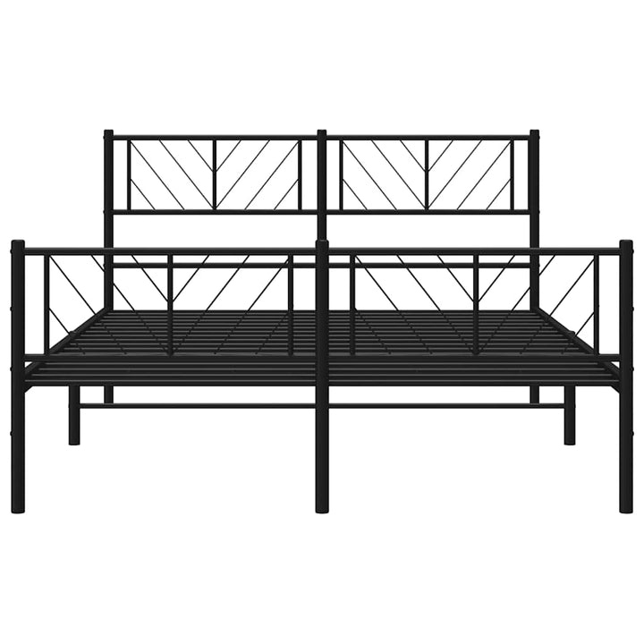 sengeramme med sengegavl og fodgærde 120x190 cm metal sort