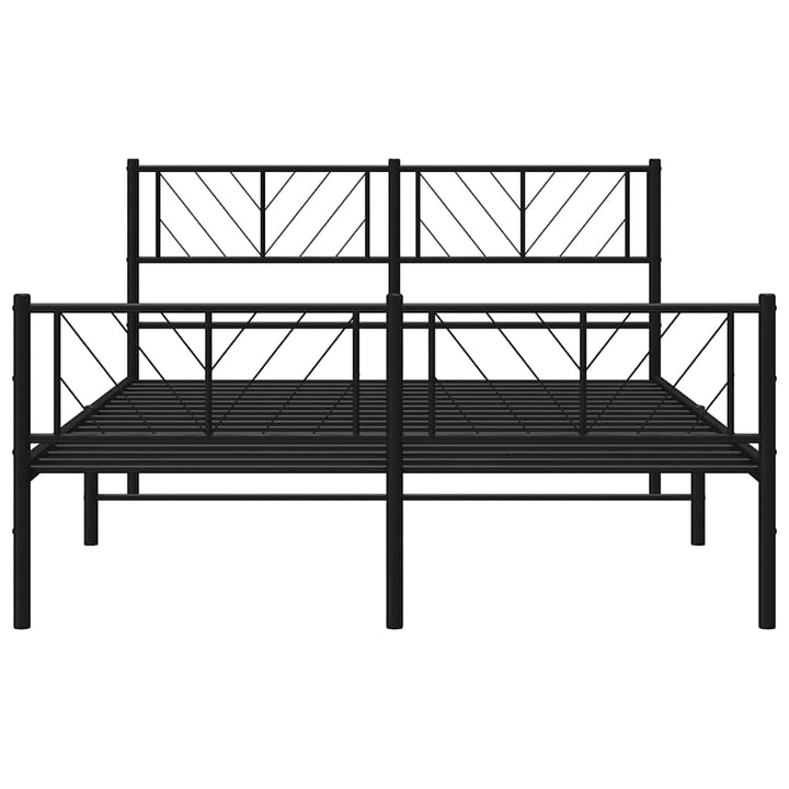 sengeramme med sengegavl og fodgærde 150x200 cm metal sort