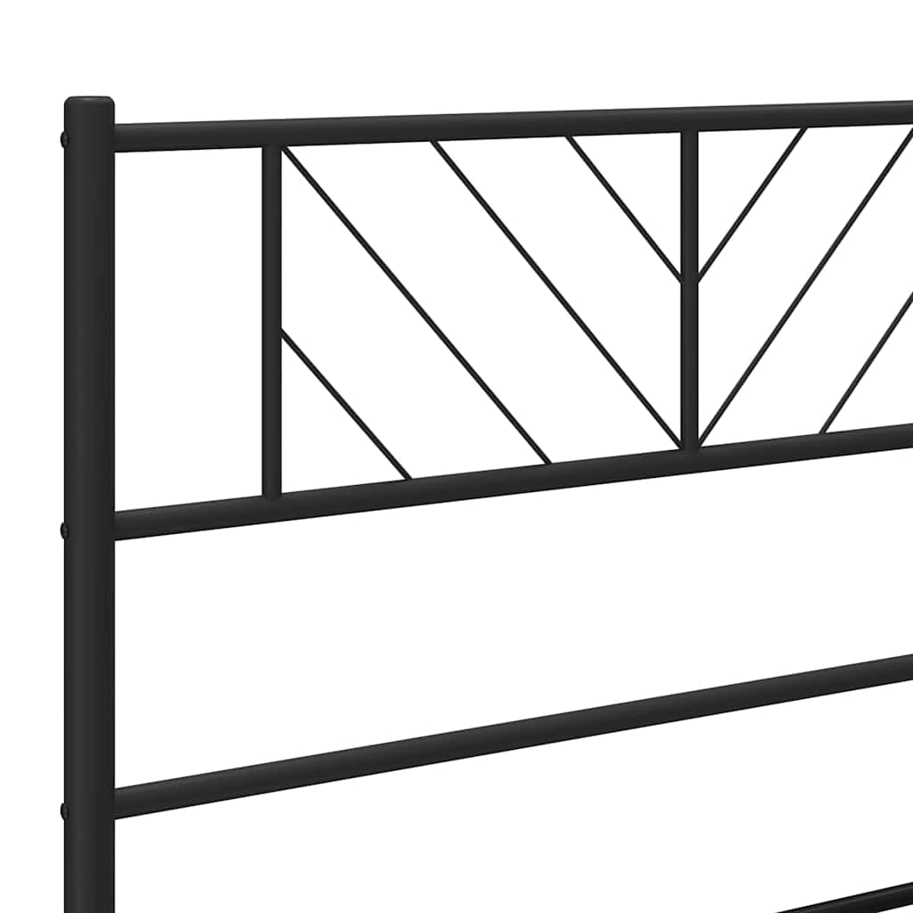 sengeramme med sengegavl og fodgærde 150x200 cm metal sort