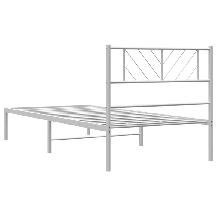 sengeramme uden madras med hovedgærde 75x190 cm hvid