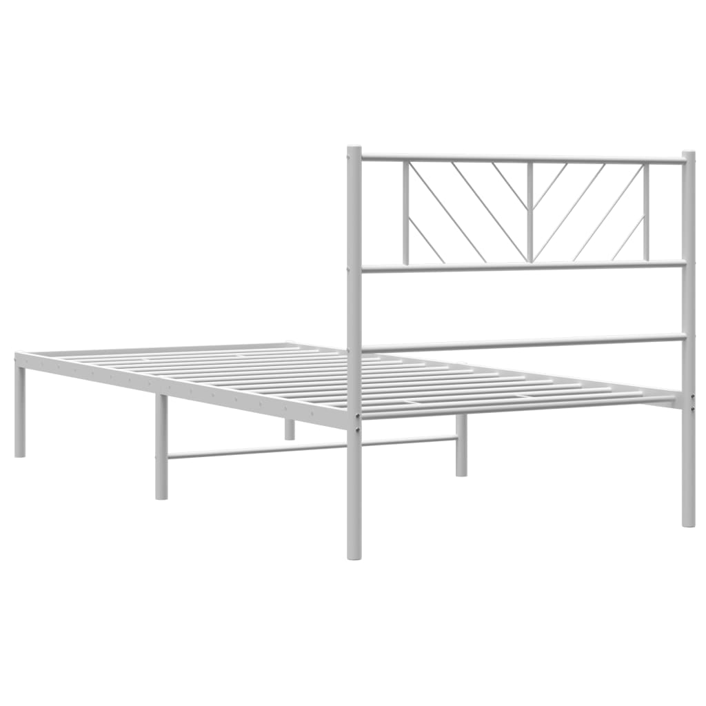 sengeramme med sengegavl 90x190 cm metal hvid
