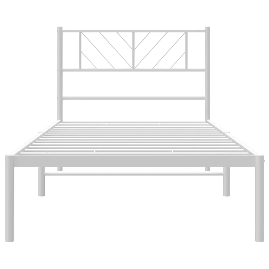 sengeramme med sengegavl 90x200 cm metal hvid