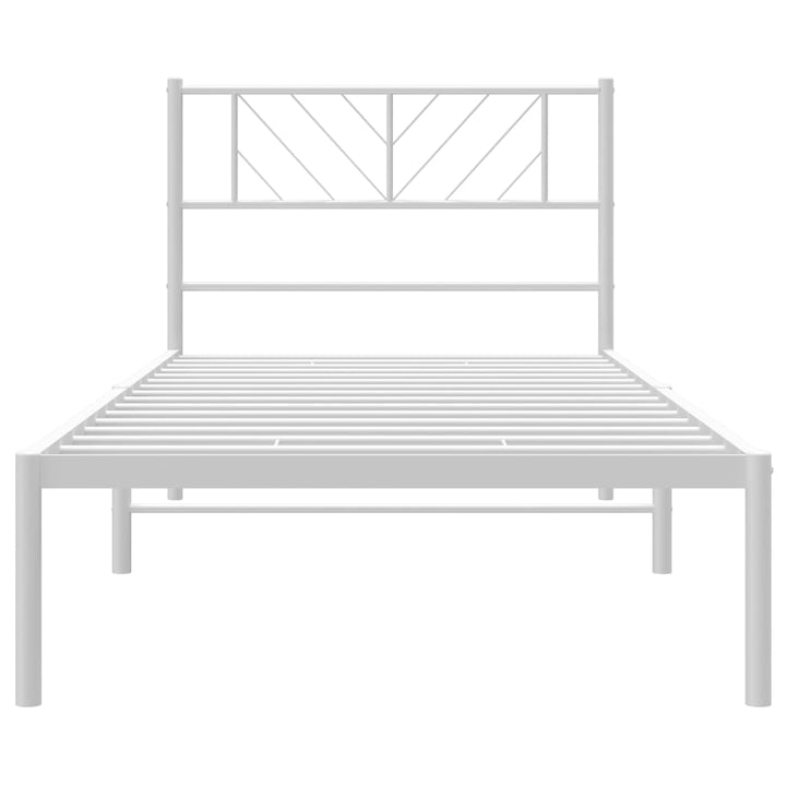 sengeramme med sengegavl 90x200 cm metal hvid