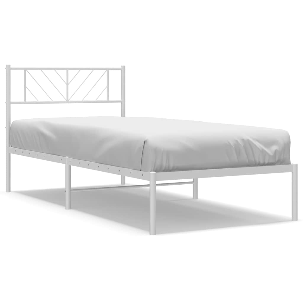 sengeramme med sengegavl 100x200 cm metal hvid