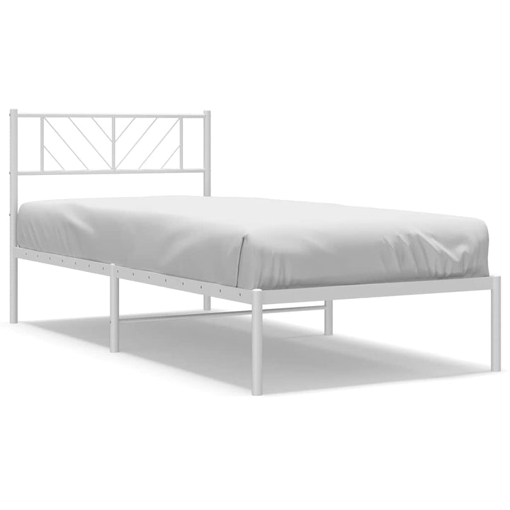 sengeramme med sengegavl 100x200 cm metal hvid
