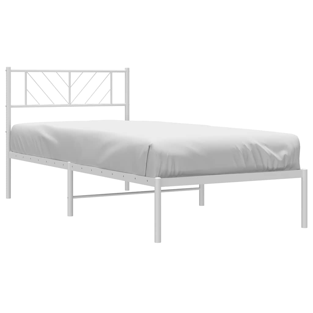 sengeramme med sengegavl 100x200 cm metal hvid