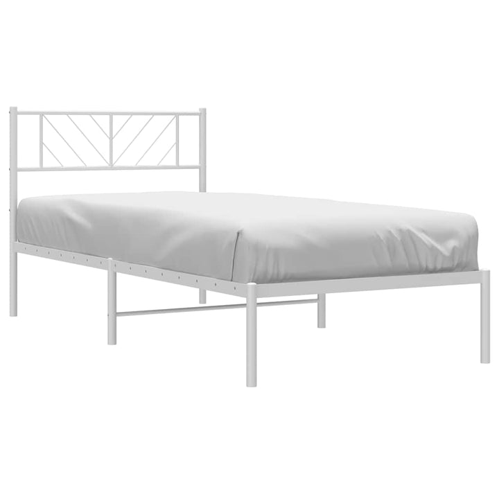 sengeramme med sengegavl 100x200 cm metal hvid