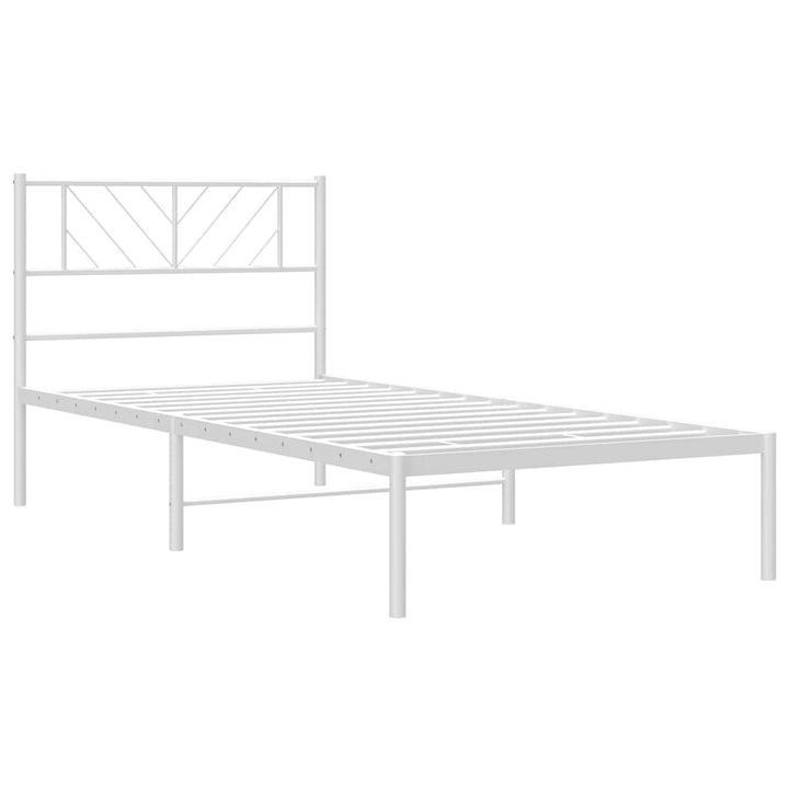sengeramme med sengegavl 100x200 cm metal hvid