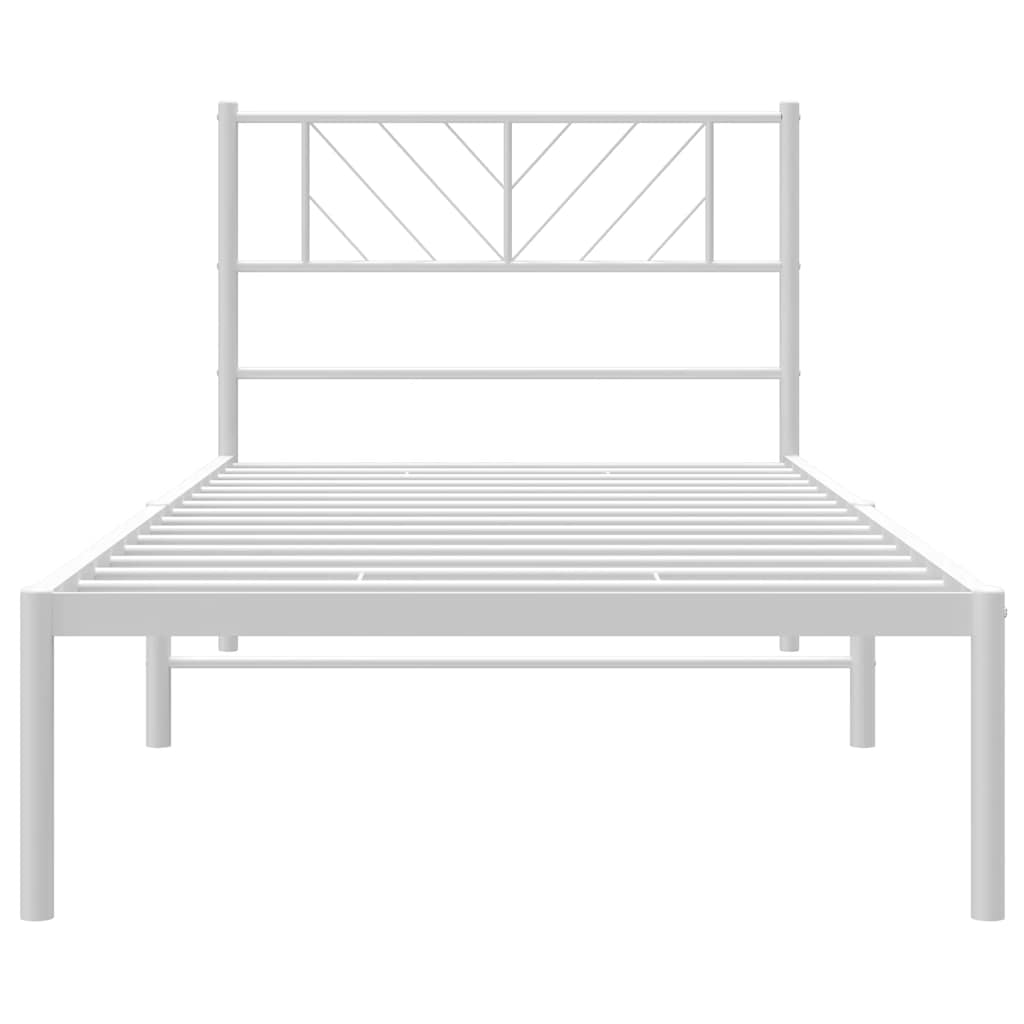 sengeramme med sengegavl 100x200 cm metal hvid