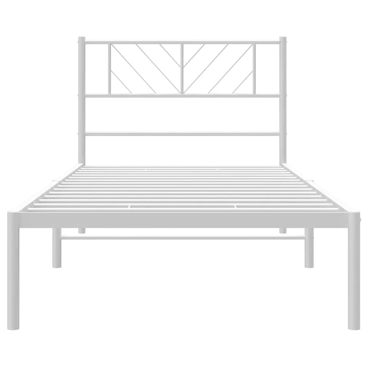 sengeramme med sengegavl 100x200 cm metal hvid