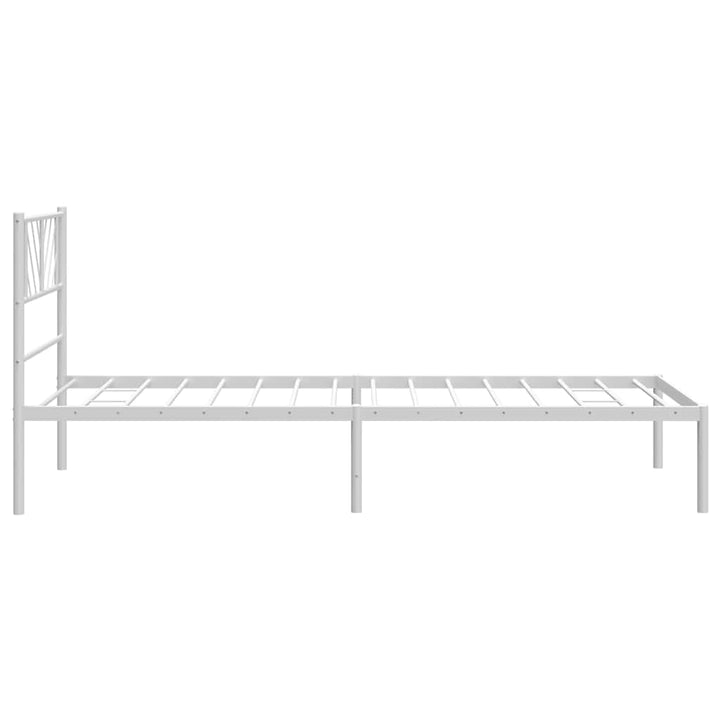 sengeramme med sengegavl 100x200 cm metal hvid