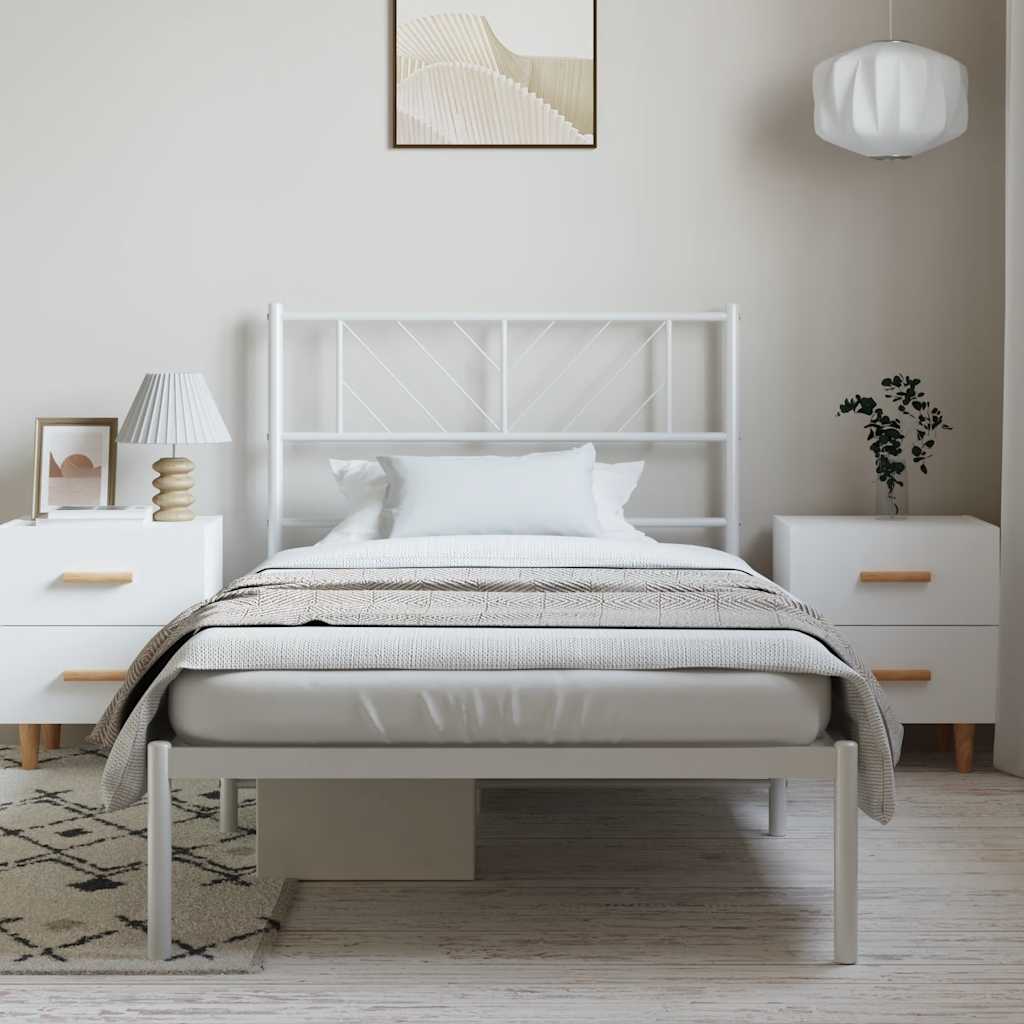 sengeramme med sengegavl 100x200 cm metal hvid