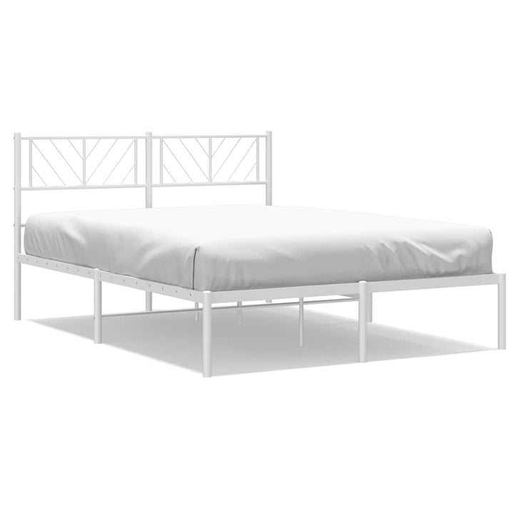sengeramme med sengegavl 135x190 cm metal hvid