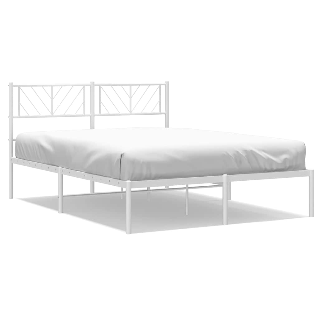 sengeramme med sengegavl 135x190 cm metal hvid