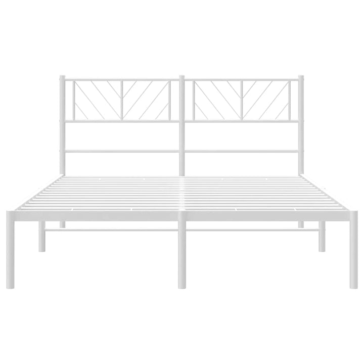 sengeramme med sengegavl 135x190 cm metal hvid