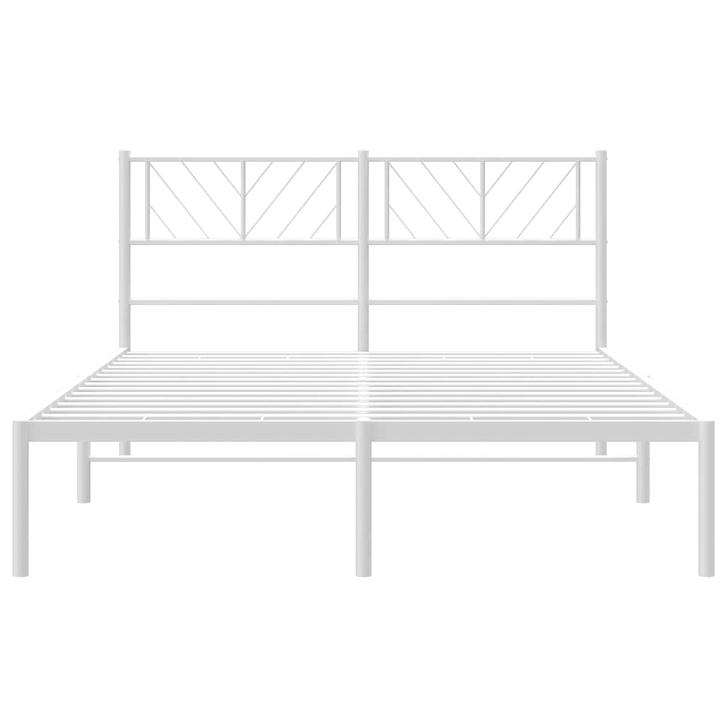 sengeramme med sengegavl 135x190 cm metal hvid