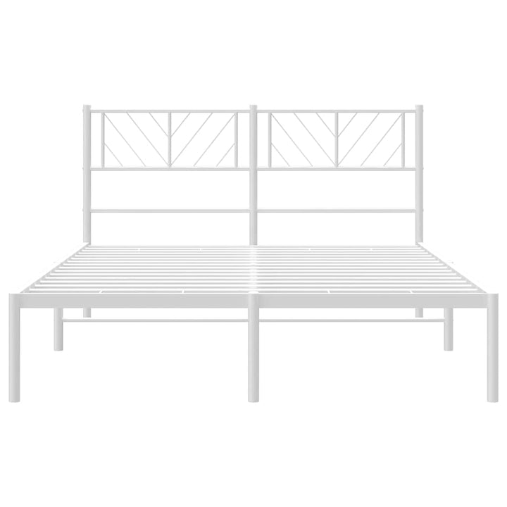 sengeramme med sengegavl 135x190 cm metal hvid