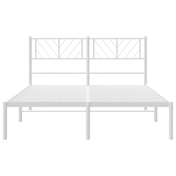 sengeramme med sengegavl 140x200 cm metal hvid